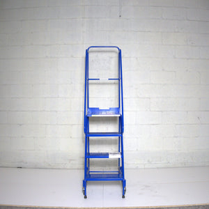 Industrial 04 Tread Mobile Step Narrow Aisle 2000H x 600W x 920L - Platform 1000mm High Blue - RackZone