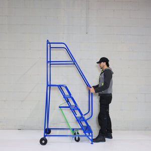 Industrial 05 tread Blue mobile step 2250h x 850w x 1270 long - Platform 1250mm high - RackZone