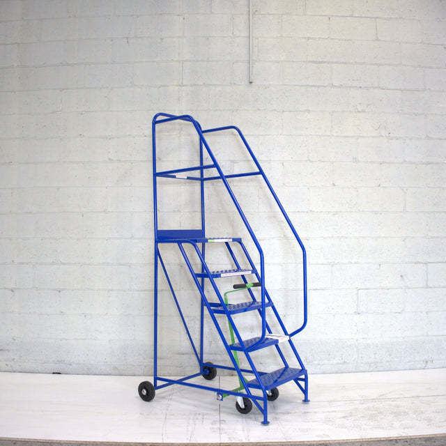 Industrial 05 tread Blue mobile step 2250h x 850w x 1270 long - Platform 1250mm high - RackZone