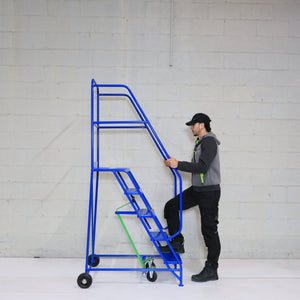 Industrial 05 tread Blue mobile step 2250h x 850w x 1270 long - Platform 1250mm high - RackZone