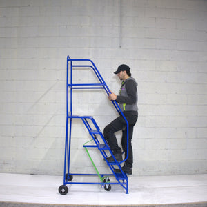 Industrial 05 tread Blue mobile step 2250h x 850w x 1270 long - Platform 1250mm high - RackZone