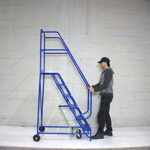 Industrial 06 tread mobile step 2500h x 850w x 1360 long - Platform 1500mm high - RackZone
