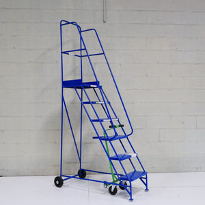 Industrial 06 Tread Mobile Step Narrow Aisle 2500H x 630W x 1360L - Platform 1500mm High - RackZone