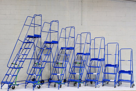 Industrial 06 Tread Mobile Step Narrow Aisle 2500H x 630W x 1360L - Platform 1500mm High - RackZone
