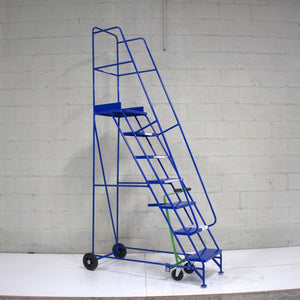 Industrial 07 Tread Mobile Step Narrow Aisle 2750H x 630W x 1510L - Platform 1750mm High Blue - RackZone