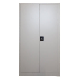 RackZone Premium Two Door Storage Cabinet in grey with central black handle.