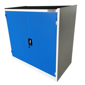 RackZone Two Door Storage Cabinet 1000H x 1023W x 550D with lockable doors.