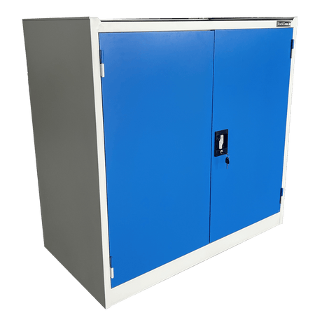 RackZone Two Door Storage Cabinet 1000H x 1023W with locking handle.