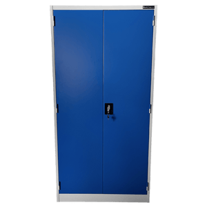 RackZone Wall-Zone Blue/Grey 2-Door Storage Cabinet, 1830H x 914W x 457D.