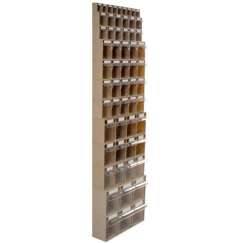 RackZone Tilt Bin System 5 2050h x 600w—compact storage with clear bins.