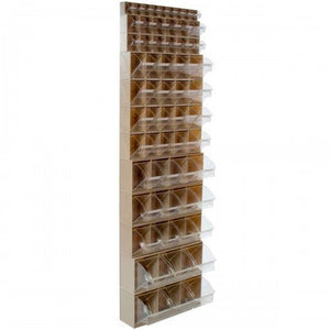 RackZone Tilt Bin System 5: tall, wall-mounted with clear-front storage bins.
