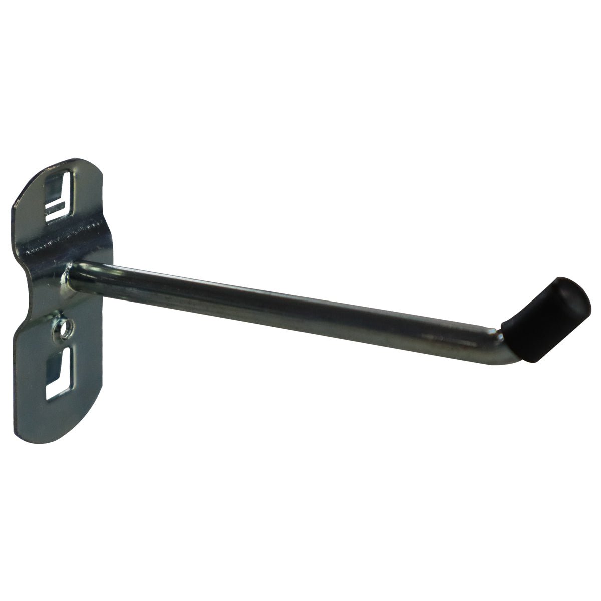 RackZone Wall-Zone Long Wire Hook 100mm, black tip, for shed storage.