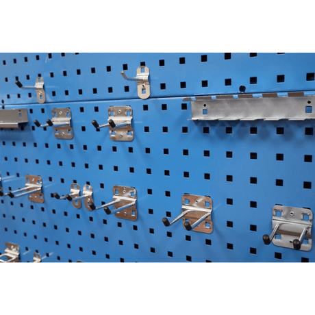 RackZone Wall-Zone Organiser 800x800mm with 26 hooks; great for garage storage.