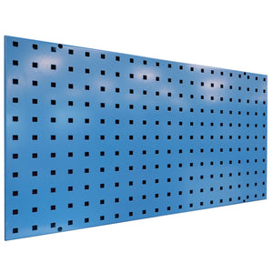 RackZone Wall-Zone Panel Board, 800x400x15mm, Blue RAL5015, metal with square holes.