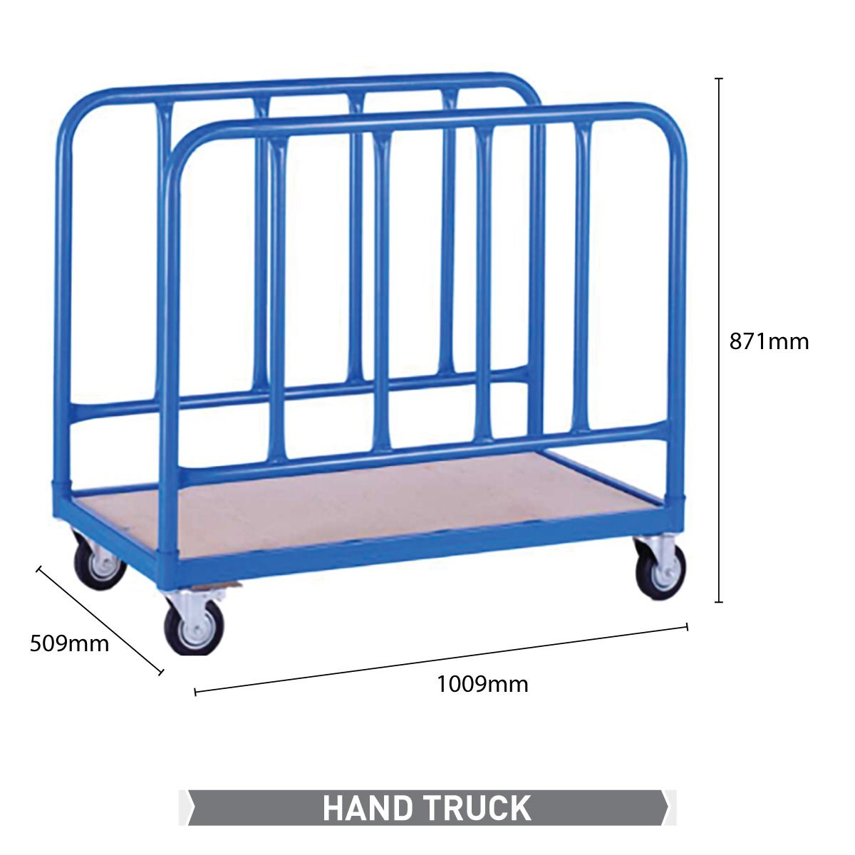 RackZone Platform Trolley 250kg, 870x1000x500mm, four wheels.