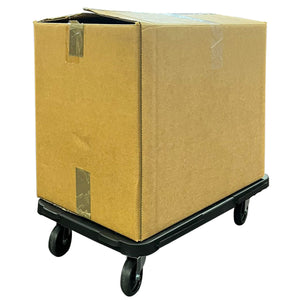 RackZone Plastic Dolly (120h x 600w x 400d) with large box securely taped.