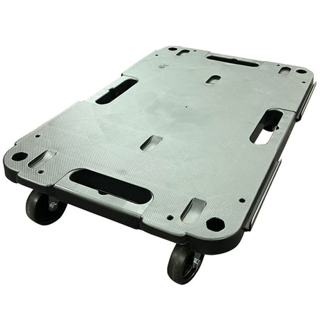 RackZone Plastic Dolly 120h x 600w x 400d with four wheels and hand grips.