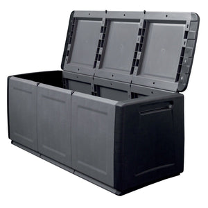 RackZone Plastic Trunk 330L, 1380x530x570mm, shown open and empty.