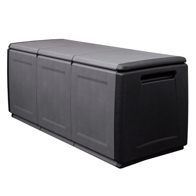 RackZone Plastic Trunk 330L with lid and handles, 1380x530x570mm, black.