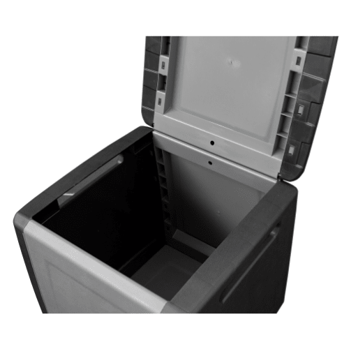 RackZone Plastic Trunk 130L with hinged lid, 540x530x570mm, ideal for storage.