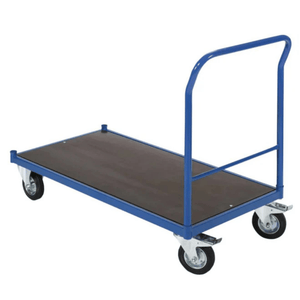 RackZone Platform Trolley 1700x1240x670mm, 400kg load, blue metal, 4 wheels.