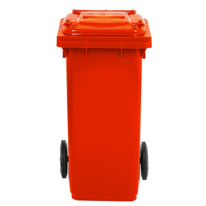 RackZone Wheelie Bin 120 Litre - Red, shown with closed lid from the front.