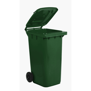 RackZone Wheelie Bin 240 Litre - Green, lid open, on white background.