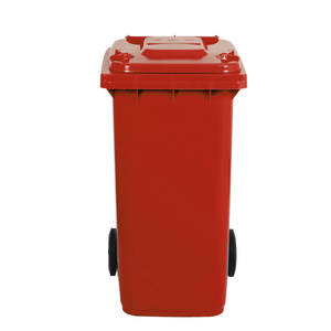 RackZone Wheelie Bin 240 Litre - Red, high-density polyethylene, closed lid.