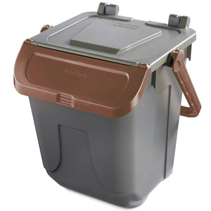 RackZone Waste Bin 25L Brown ECO with lid and side handles, recycled plastic.