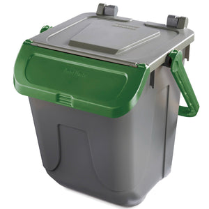 RackZone Waste Bin 25 Litre - Green Eco, closed with side handles.