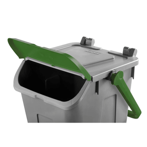 RackZone Waste Bin 25 Litre - Green Eco, recycled, with lid and side handle.