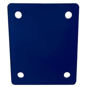 RackZone Workbench Component Blue Wheel Clamp with four corner holes.