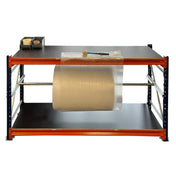 RackZone Industrial Workbench 2 levels with bar, holder, timber & feet.