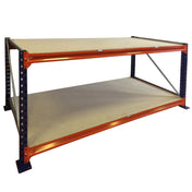 RackZone Industrial Workbench 1850w x 800d x 900h, 2-tier timber shelves.