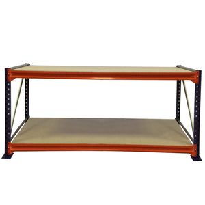 RackZone Industrial Workbench, 2-level, 1850x800x900mm with timber shelves.