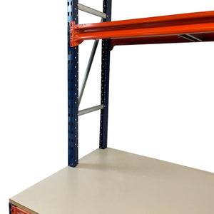 Industrial Workbench 2000H x 1850W x 800/400D c/w Timber & Feet