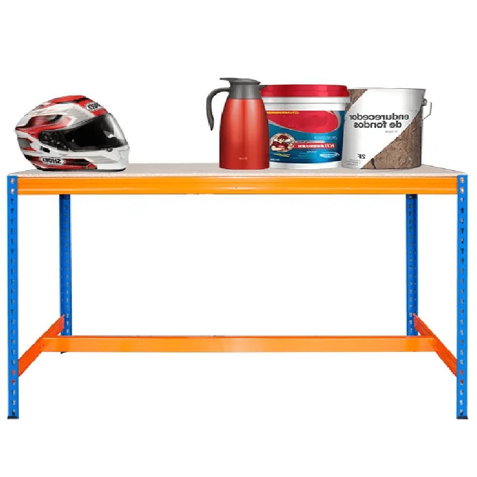 Value Workbench Orange/Blue 900h x 1500w x 600d 2 Levels c/w Chipboard 15mm 300kg