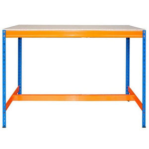 Value Workbench Orange/Blue 900h x 1500w x 600d 2 Levels c/w Chipboard 15mm 300kg