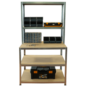 RackZone Value Workbench with 5 levels, 1000w x 600d x 1860h, for storage.