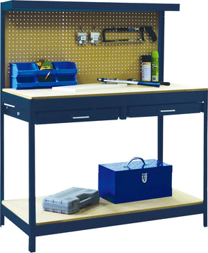 RackZone Work Station Value Bench 1520h, 2 drawers, ideal for garage storage.