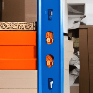 RackZone Value Workbench Orange/Blue 1670h x 1200w with 15mm chipboard shelves.