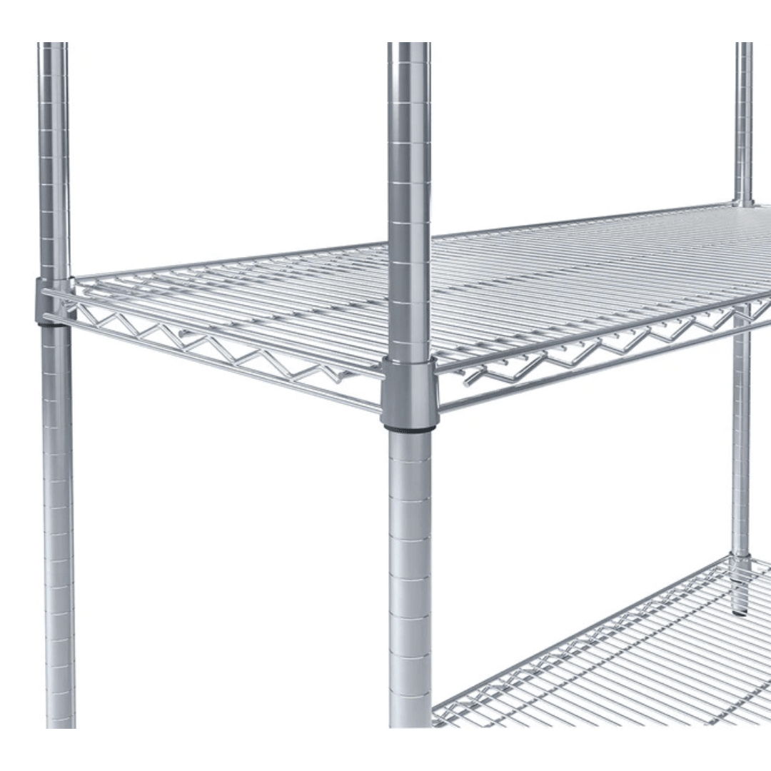 RackZone Wire Chrome Shelving 4 Level, 300kg UDL, adjustable and sturdy.