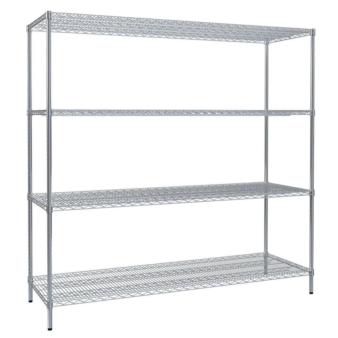 RackZone Wire Chrome Shelving 4 Level 1818h x 1822w x 609d, 300kg UDL.