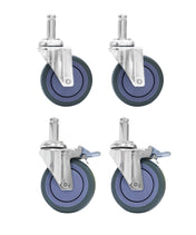 Wire Chrome Shelving 5" Wheels (4 pack - 2 Brake, 2 w/out Brake) - RackZone