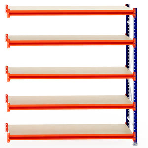 RackZone Longspan Shelving 600mm with laminated timber shelves - Extender.