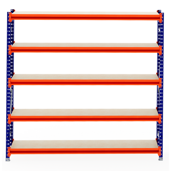 RackZone Longspan Shelving, 600mm deep with laminated timber shelves, starter.