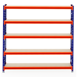 RackZone Longspan Shelving, 600mm deep with laminated timber shelves, starter.
