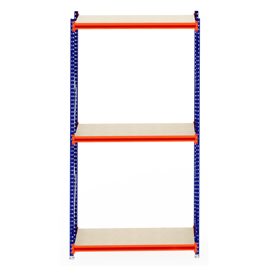 RackZone Longspan Shelving 600mm Depth Laminated Timber, Starter, front view.