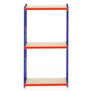 RackZone Longspan Shelving 600mm Depth Laminated Timber, Starter, front view.