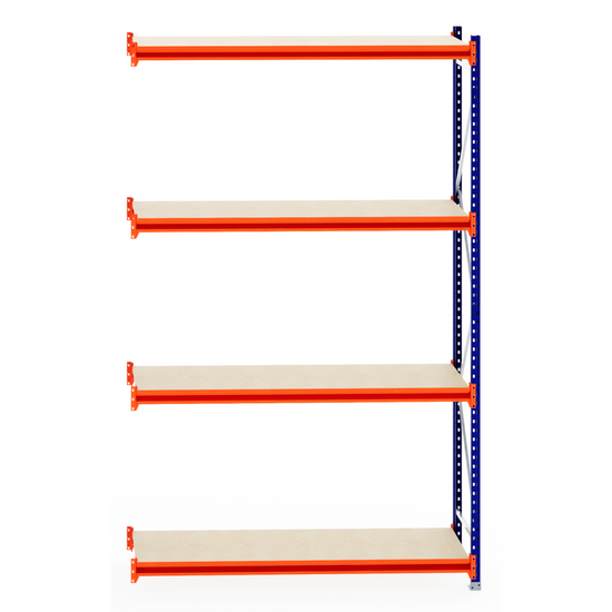 RackZone Longspan Shelving 600mm with laminated timber shelves - Extender.